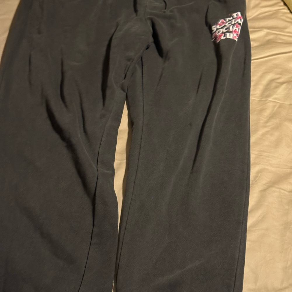 Anti Social Social Club Charcoal Sweatpants with Logo new with tags